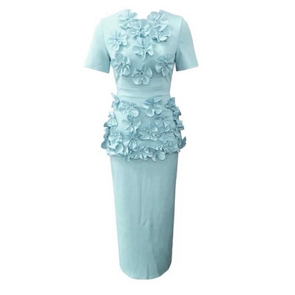 Women's 3D Flower Long Skirt Suit