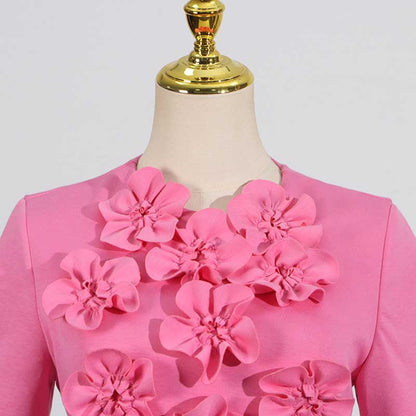 Women's 3D Flower Long Skirt Suit