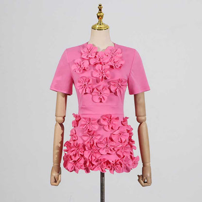 Women's 3D Flower Long Skirt Suit