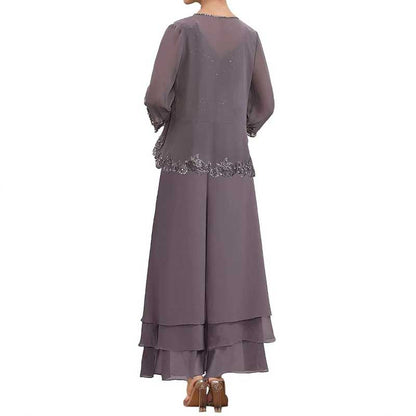 Mother of The Bride Pants Suits with Jacket 2 Pieces Wedding Guest Outfit