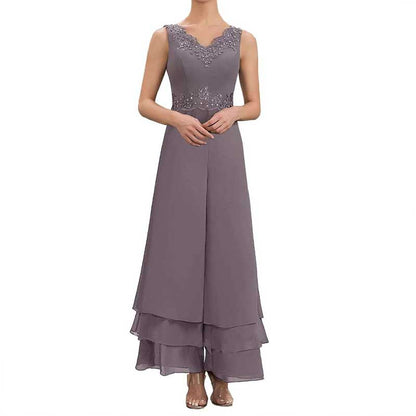 Mother of The Bride Pants Suits with Jacket 2 Pieces Wedding Guest Outfit