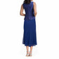 3 Pieces A-line Scoop Tea-Length Chiffon Mother of the Bride Dress With Sleeveless