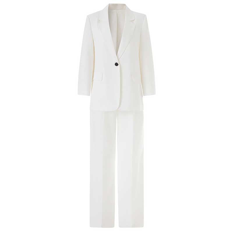 Women's Wide-Leg Pants suit 3 Pieces White Pantsuit For Wedding