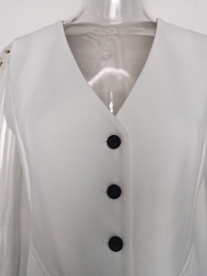 Women's Wide-Leg Pants suit 3 Pieces White Pantsuit For Wedding