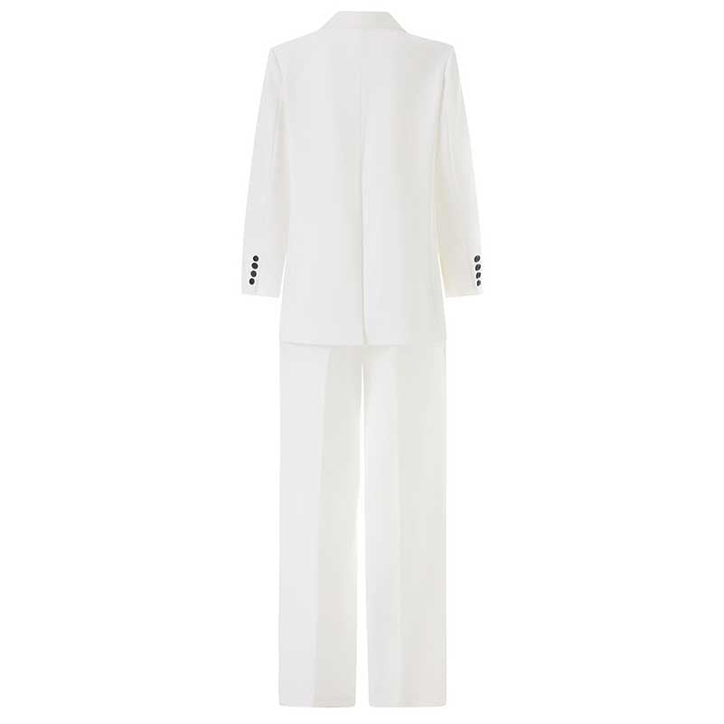 Women's Wide-Leg Pants suit 3 Pieces White Pantsuit For Wedding