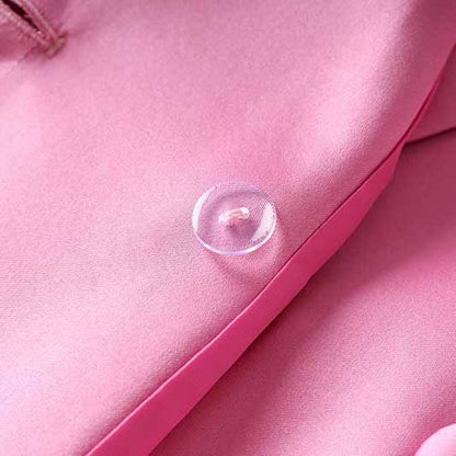 Women Loose Pink Set fit Blazer + Bra + Mini Skirt 3 Pieces Suit