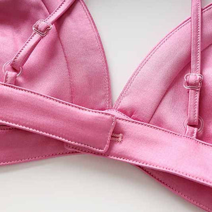 Women Loose Pink Set fit Blazer + Bra + Mini Skirt 3 Pieces Suit