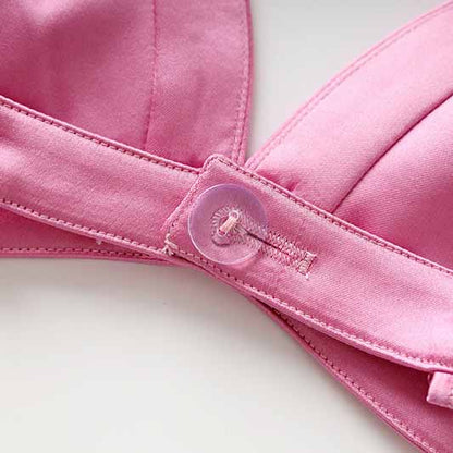 Women Loose Pink Set fit Blazer + Bra + Mini Skirt 3 Pieces Suit