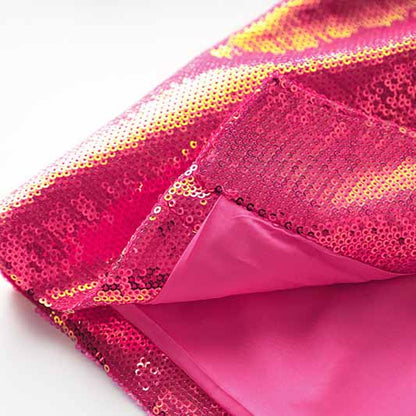 Women's Sexy V Neck Fully Sequinned Mini Dress Hot Pink Blazer Dress