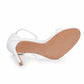 4.13" White Ankle Strap Heels Summer Wedding Dress Heels Prom Shoes