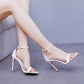 4.13" White Ankle Strap Heels Summer Wedding Dress Heels Prom Shoes