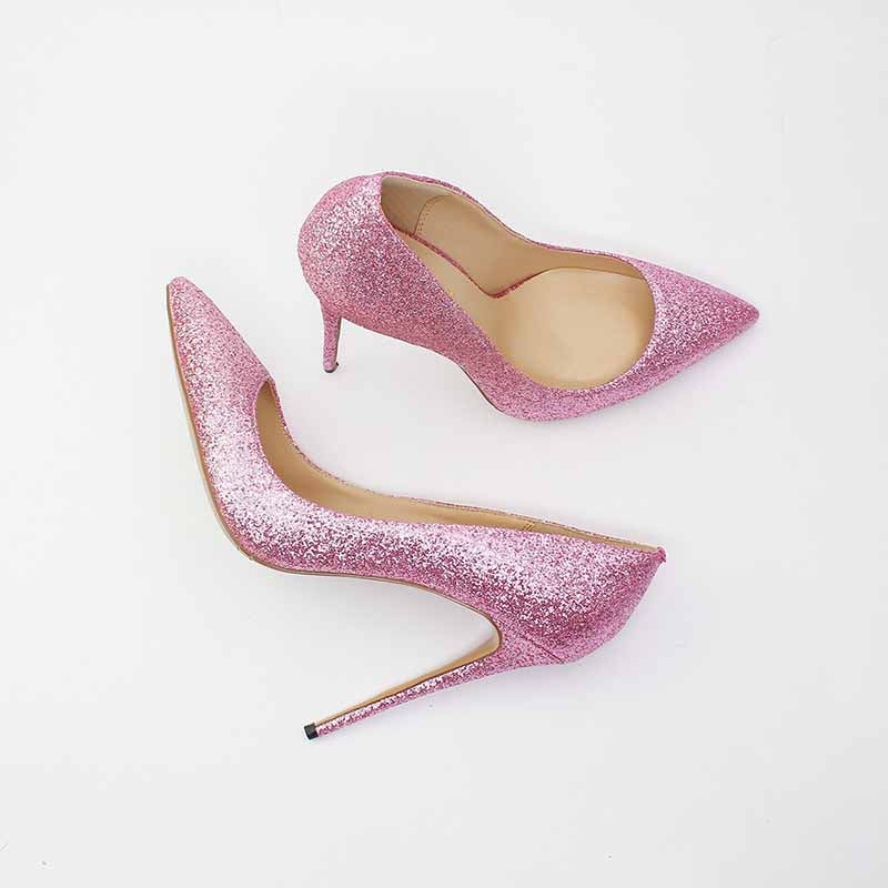 4.72 Inch Point Toe Shiny Glitter Prom Pumps | Women’s High Heel Party Shoes