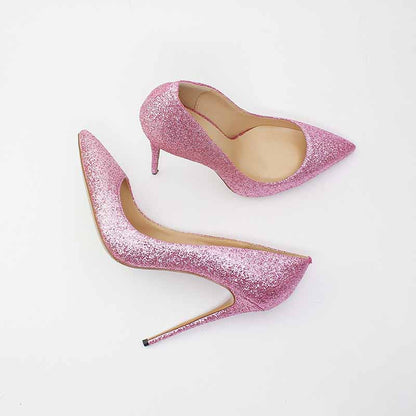 4.72 Inch Point Toe Shiny Glitter Prom Pumps | Women’s High Heel Party Shoes