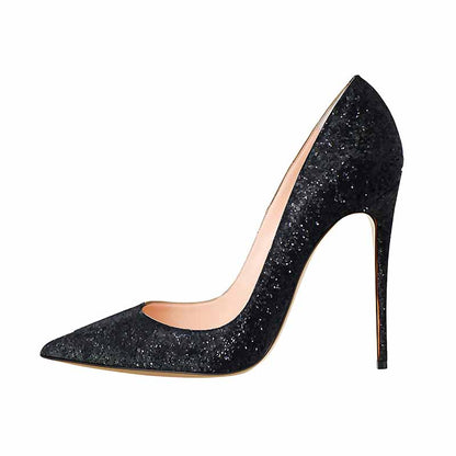 4.72 Inch Point Toe Shiny Glitter Prom Pumps | Women’s High Heel Party Shoes