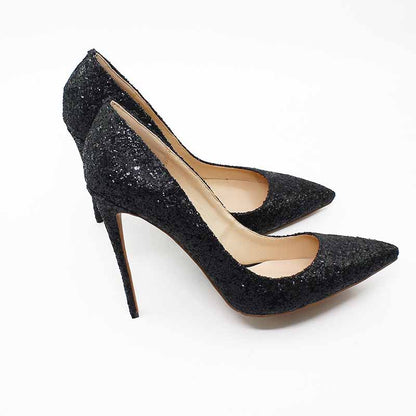 4.72 Inch Point Toe Shiny Glitter Prom Pumps | Women’s High Heel Party Shoes