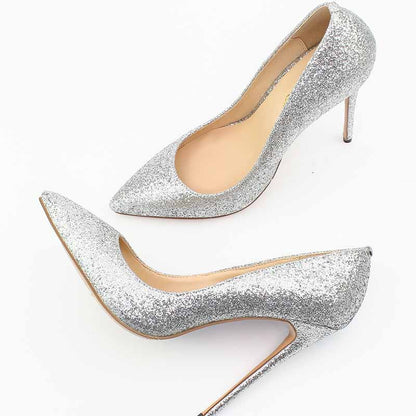 4.72 Inch Point Toe Shiny Glitter Prom Pumps | Women’s High Heel Party Shoes