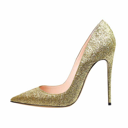 4.72 Inch Point Toe Shiny Glitter Prom Pumps | Women’s High Heel Party Shoes