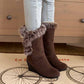Women's suede wedge boots ankle bootie