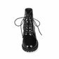 Ladies low heeled lace up shoes patent leather martens shoes