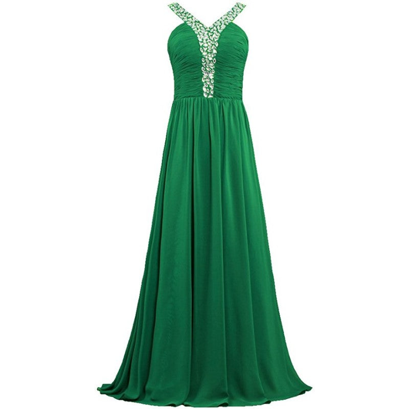 Beaded Chiffon Bridesmaid Dresses Long Evening Dress Formal Prom