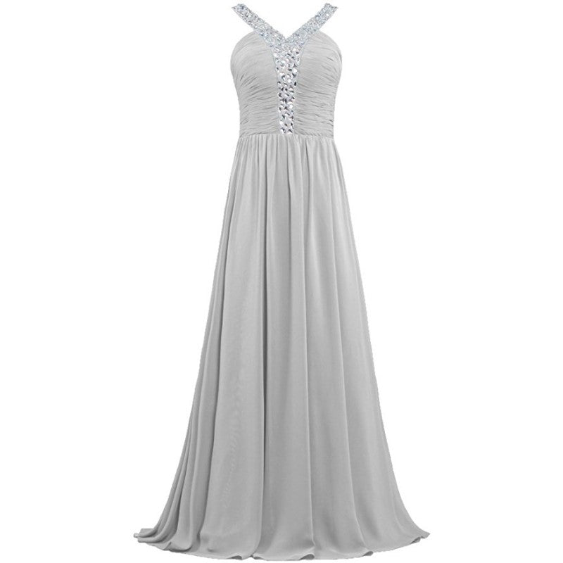 Beaded Chiffon Bridesmaid Dresses Long Evening Dress Formal Prom