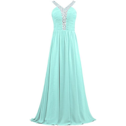 Beaded Chiffon Bridesmaid Dresses Long Evening Dress Formal Prom