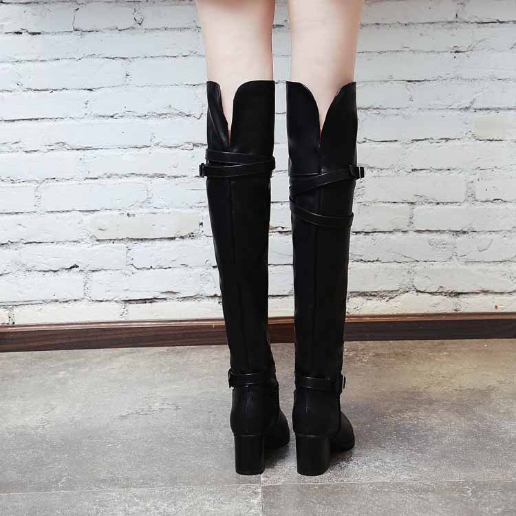 Women's plus size over the knee boots buckled long boots