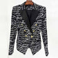 6-button Jacket with Love Letter Print Blazer