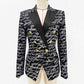 6-button Jacket with Love Letter Print Blazer