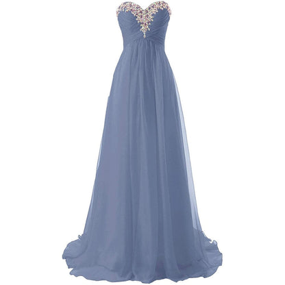 Sweetheart Bridesmaid Dresses Long Prom Chiffon Formal Evening Gowns