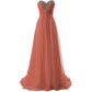Sweetheart Bridesmaid Dresses Long Prom Chiffon Formal Evening Gowns