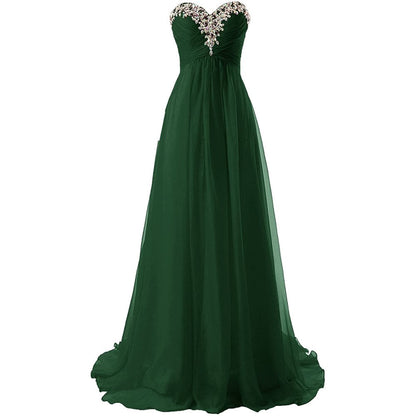 Sweetheart Bridesmaid Dresses Long Prom Chiffon Formal Evening Gowns
