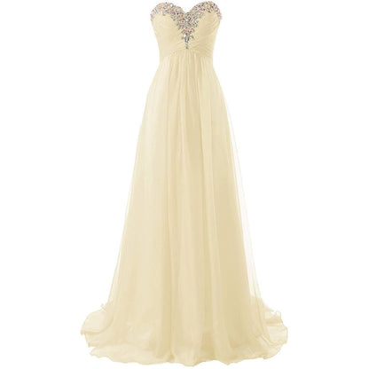 Sweetheart Bridesmaid Dresses Long Prom Chiffon Formal Evening Gowns