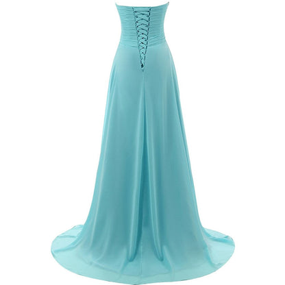 Sweetheart Bridesmaid Dresses Long Prom Chiffon Formal Evening Gowns