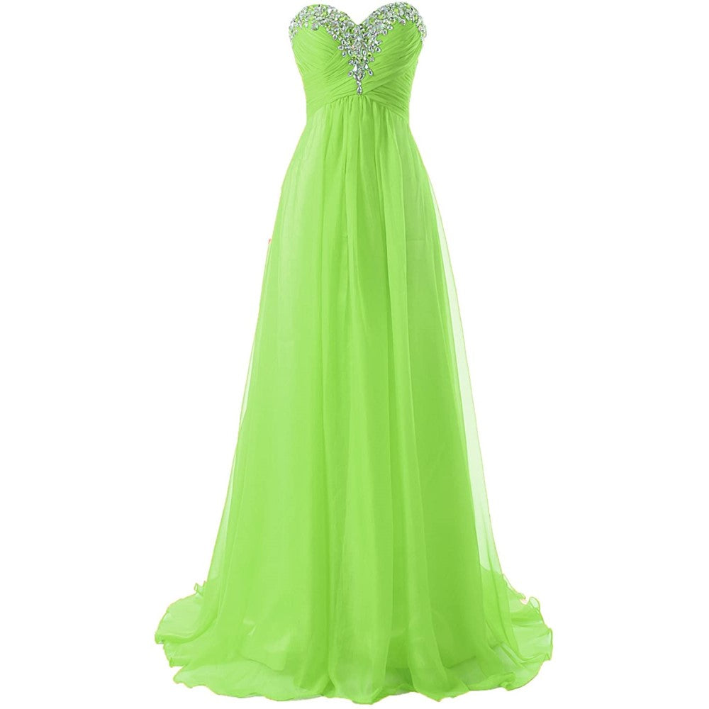 Sweetheart Bridesmaid Dresses Long Prom Chiffon Formal Evening Gowns