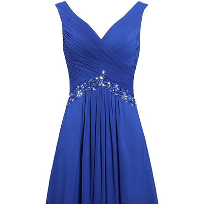 Chiffon Bridesmaid Dresses Long Formal Prom Dress Beaded Wedding Gowns