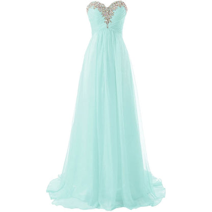 Sweetheart Bridesmaid Dresses Long Prom Chiffon Formal Evening Gowns