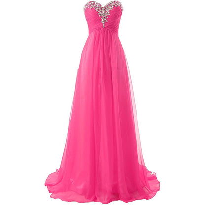 Sweetheart Bridesmaid Dresses Long Prom Chiffon Formal Evening Gowns