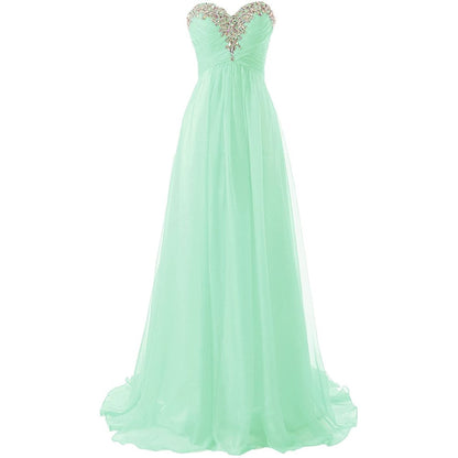 Sweetheart Bridesmaid Dresses Long Prom Chiffon Formal Evening Gowns