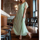 Chiffon Bridesmaid Dress V-Neck Ruffle Sleeves Ruched Bust Floor Length Chiffon Formal Dresses