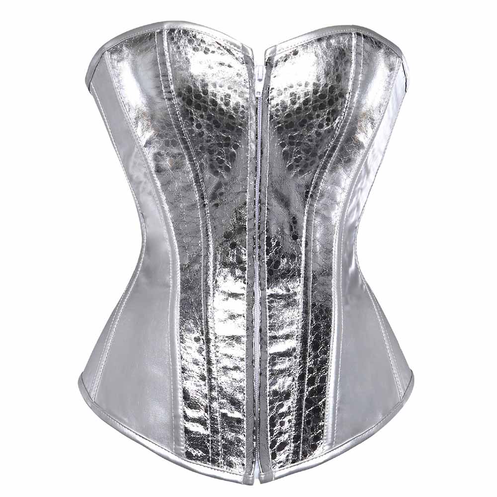 Women's Bustier Corset Top Sexy Lingerie Sets in Gold and Silver Color