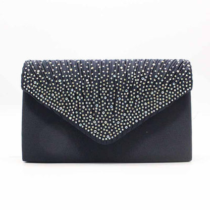 Ladies Satin Evening Clutch Purse Bag Crossbody Handbags Party Prom Wedding Envelope