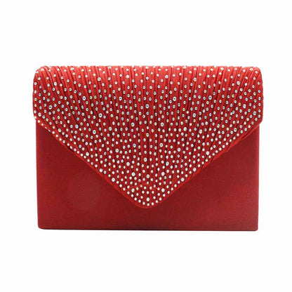 Ladies Satin Evening Clutch Purse Bag Crossbody Handbags Party Prom Wedding Envelope