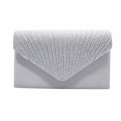 Ladies Satin Evening Clutch Purse Bag Crossbody Handbags Party Prom Wedding Envelope