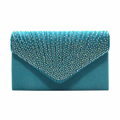 Ladies Satin Evening Clutch Purse Bag Crossbody Handbags Party Prom Wedding Envelope