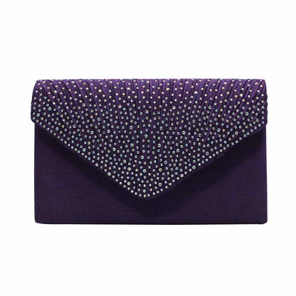 Ladies Satin Evening Clutch Purse Bag Crossbody Handbags Party Prom Wedding Envelope