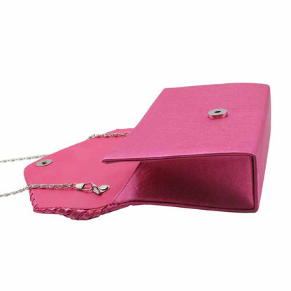 Ladies Satin Evening Clutch Purse Bag Crossbody Handbags Party Prom Wedding Envelope
