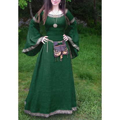 Medieval Dress Vintage Renaissance Gothic Long Dress Party Costume Gown