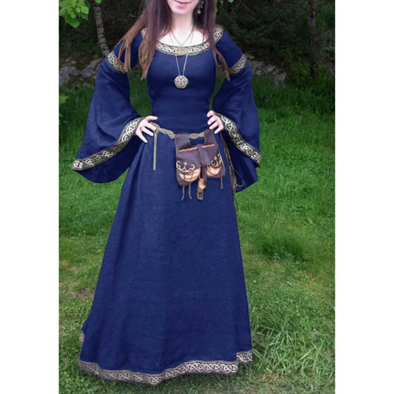 Medieval Dress Vintage Renaissance Gothic Long Dress Party Costume Gown