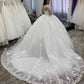 A-line Wedding Dresses Lace Applique Long Sleeves Bride Ball Gown